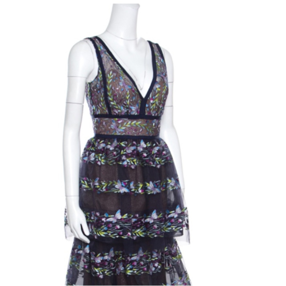 Marchesa Notte blue butterfly gown — never worn.